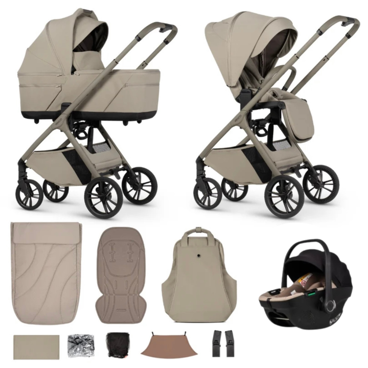 Venicci Tila 13 Piece Luxury Tiago Travel System Bundle - Latte