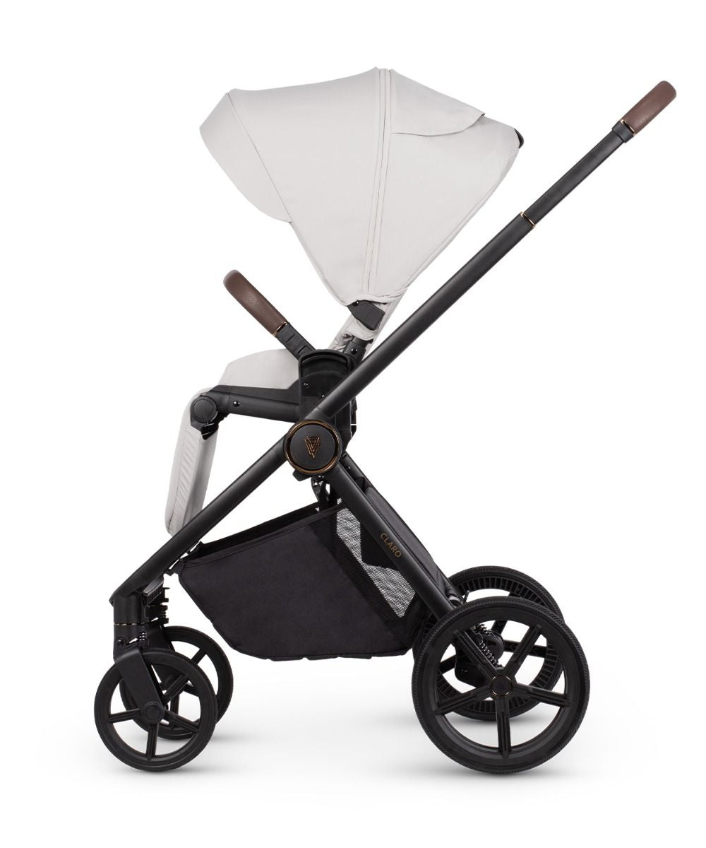 Venicci Claro 3-in-1 Pushchair with Tiago 360 Car Seat and Base Bundle - Vanilla