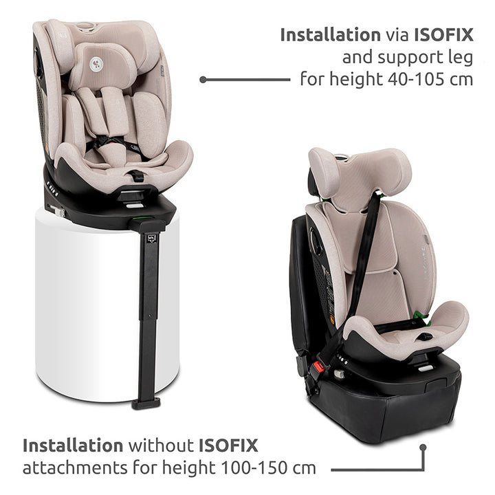 Lorelli Perseus i-Size Isofix 360° Rotating Car Seat – Beige