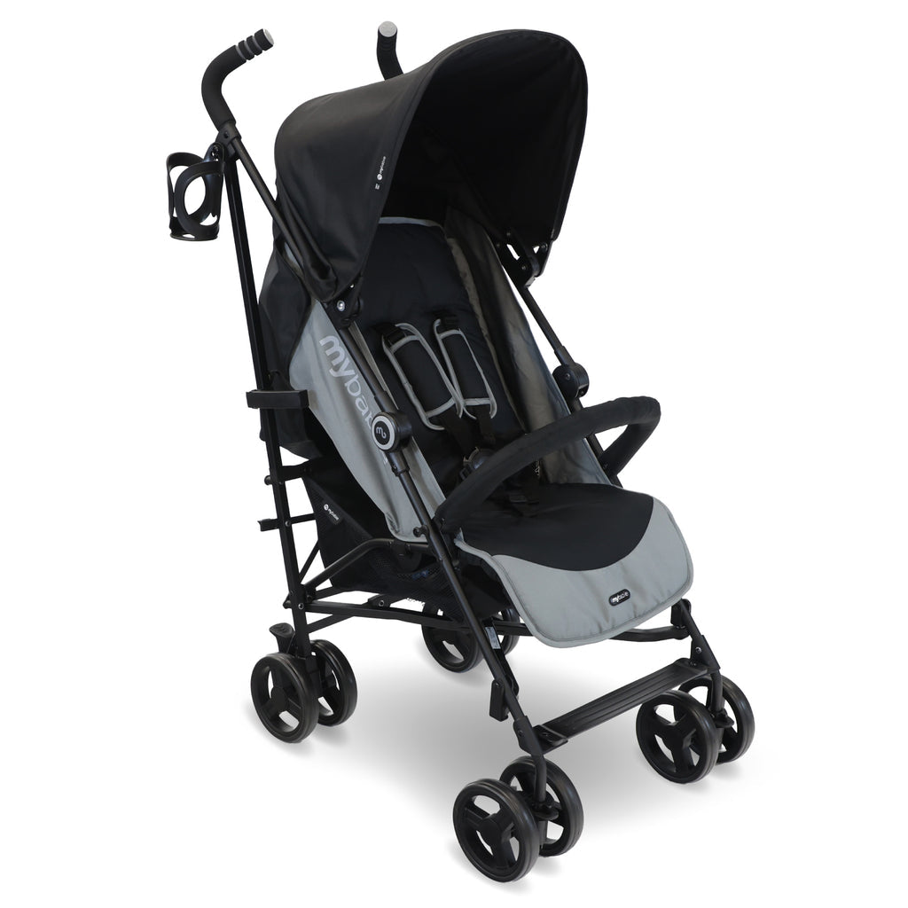 My Babiie MB02 Plus Lightweight Stroller - Black/Grey