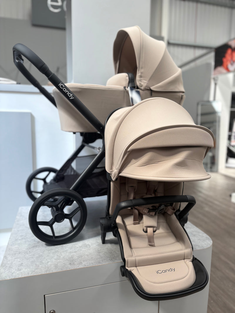 EX DISPLAY iCandy Core2 360 Car Seat Travel System Bundle - Sandstone