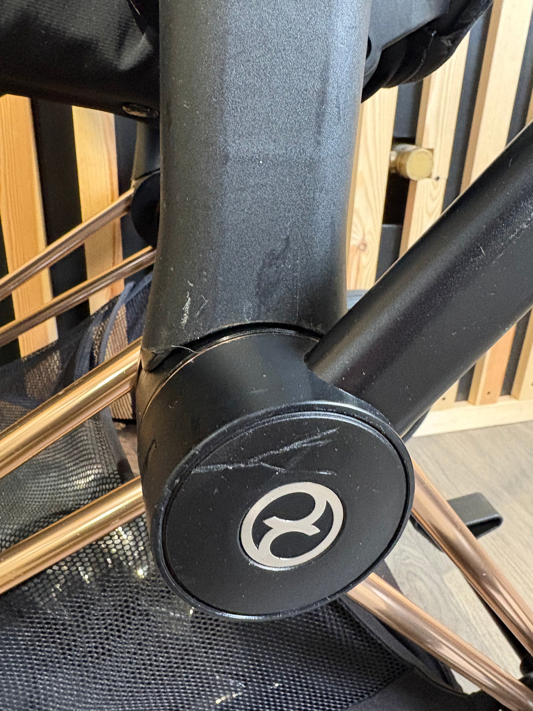 PRE LOVED Cybex Priam Pushchair inc. Cloud T Car Seat - Sepia Black on Rose Gold