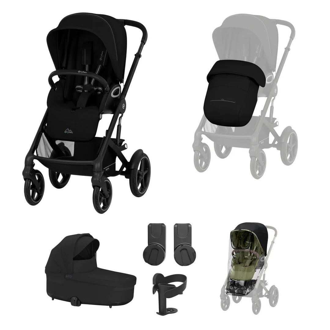 Cybex Talos S Lux 8 Piece Bundle - Moon Black
