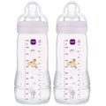 MAM Bottle Easy Active 330Ml Twin Pack - Clear Lilac