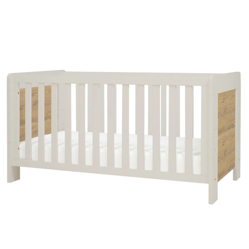 Tutti Bambini Alba Mini Cot Bed - White Sand & Distressed Oak