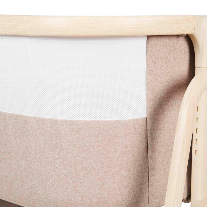 Ickle Bubba Bubba&Me Luxe Bedside Crib - Biscuit