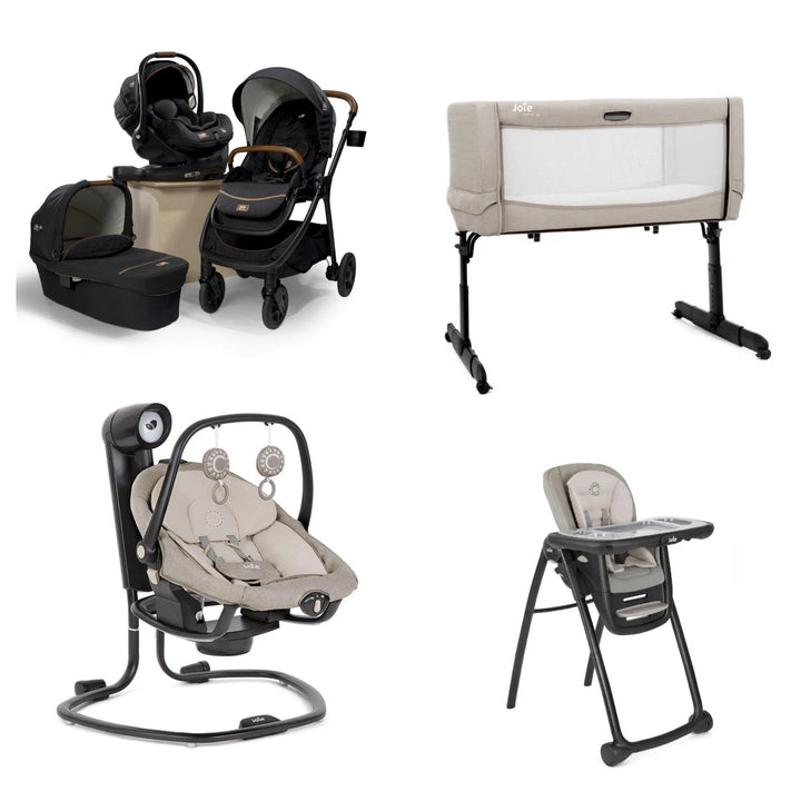 Joie Finiti 360 Travel System & Home Bundle - Eclipse/Speckled