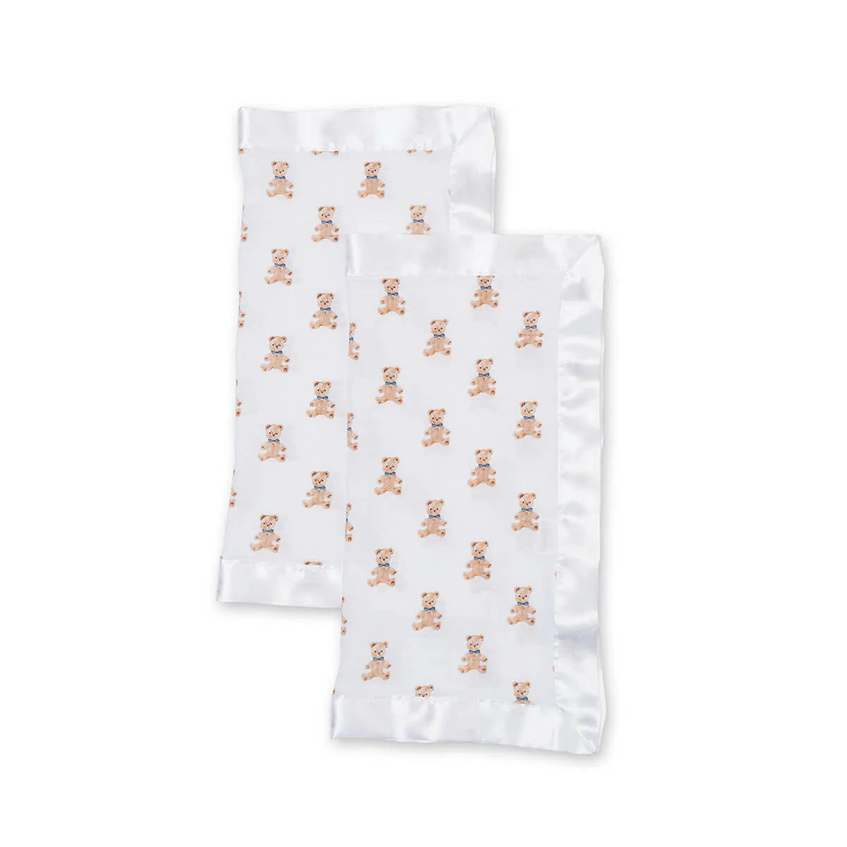 Lulujo 2 Pack Muslin Security Comforter Blanket - Vintage Bear