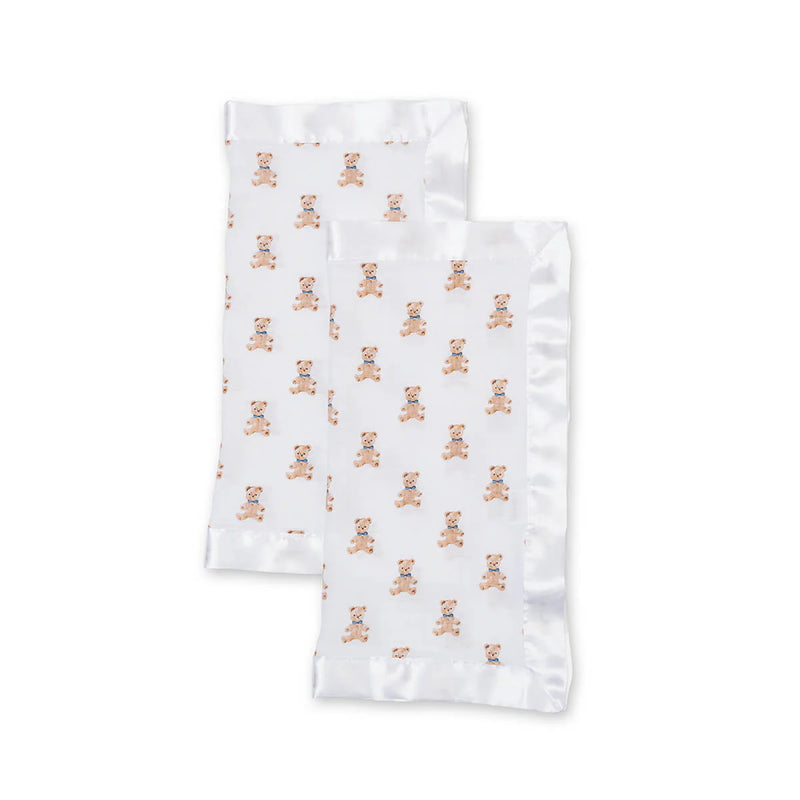 Lulujo 2 Pack Muslin Security Comforter Blanket - Vintage Bear