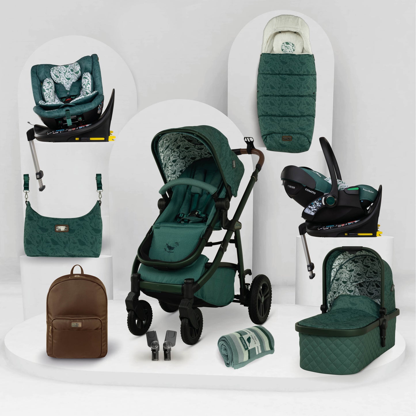 Cosatto Wow 3 Special Edition All Stage Family Rotate & Recline 2 Base Bundle - Wildwood