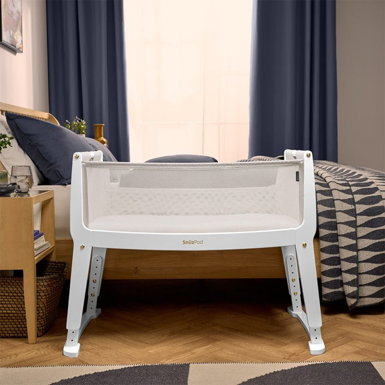 SnuzPod Studio Bedside Crib - Paris (White)