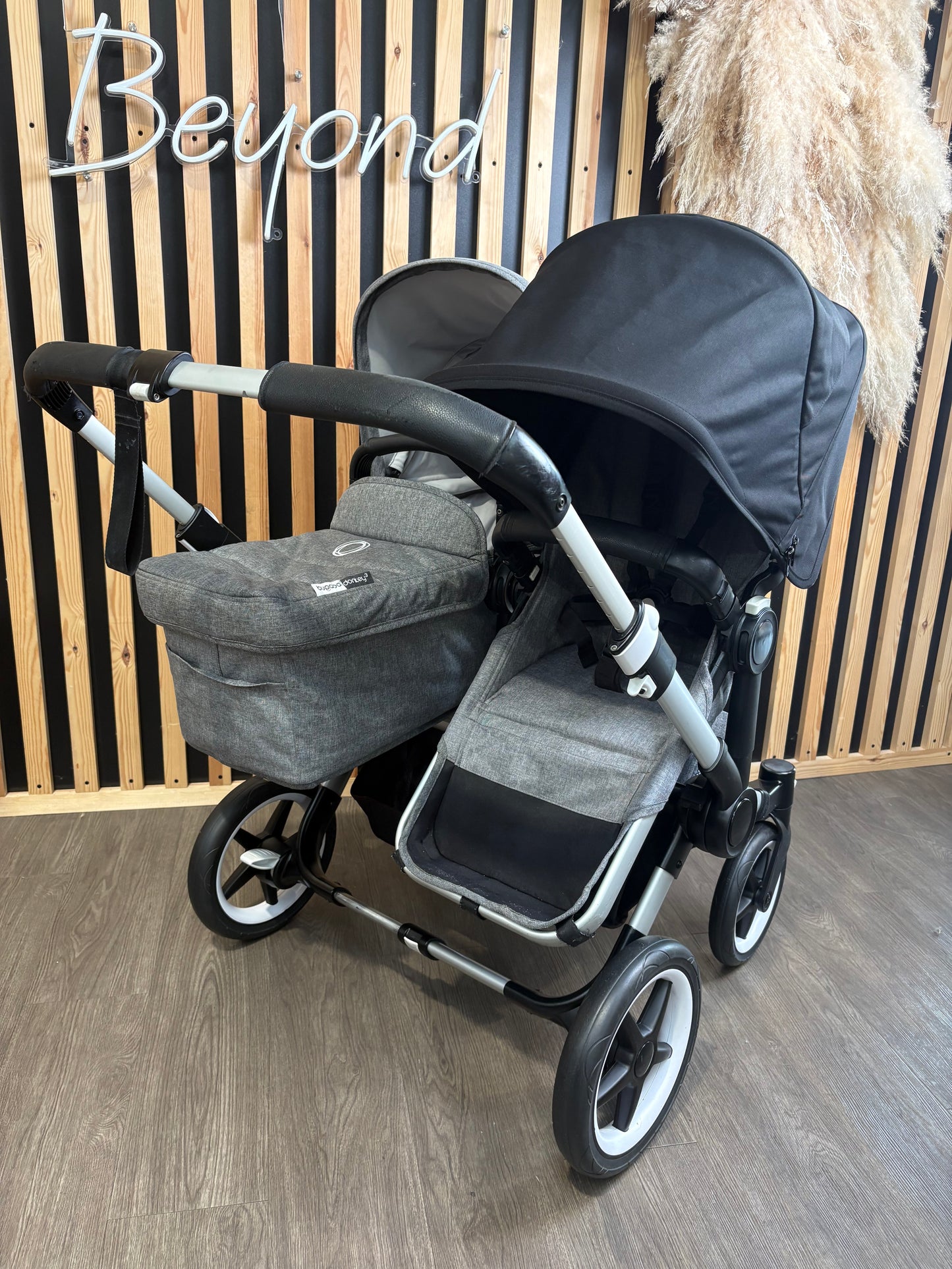 PRE LOVED Bugaboo Donkey3 Double Pushchair Bundle - Grey Melange/Midnight Black