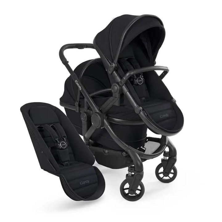 iCandy Peach 7 Double Pushchair Bundle -Black Edition