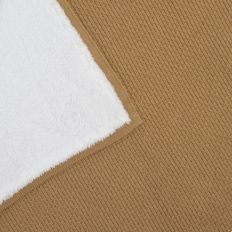Clair De Lune Organic Knit Sherpa Blanket - Biscuit