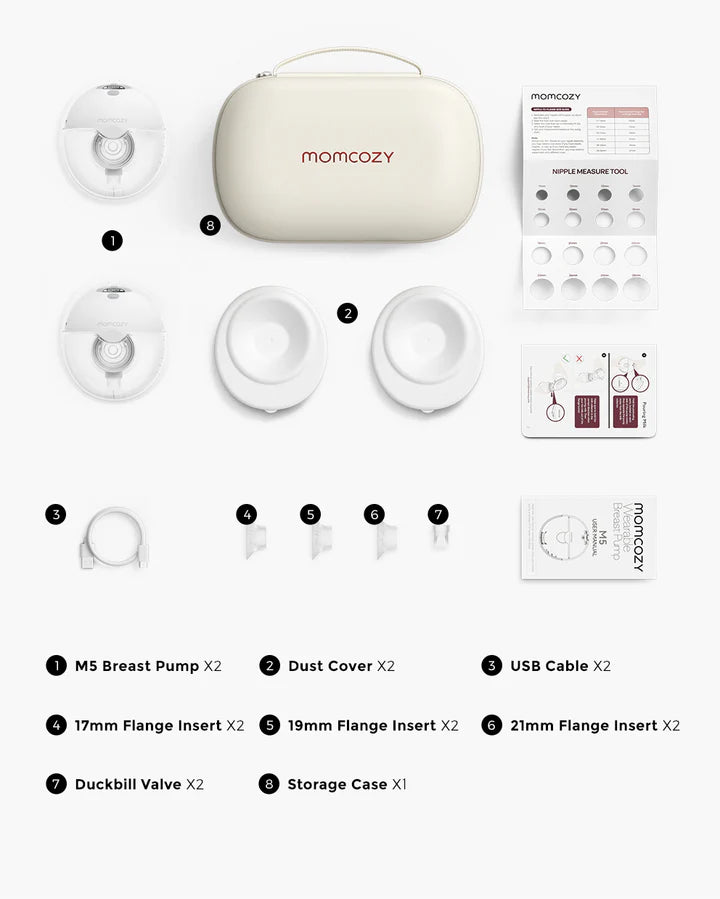 Momcozy Double M5 Wearable Electric Breast Pump - Quill Grey