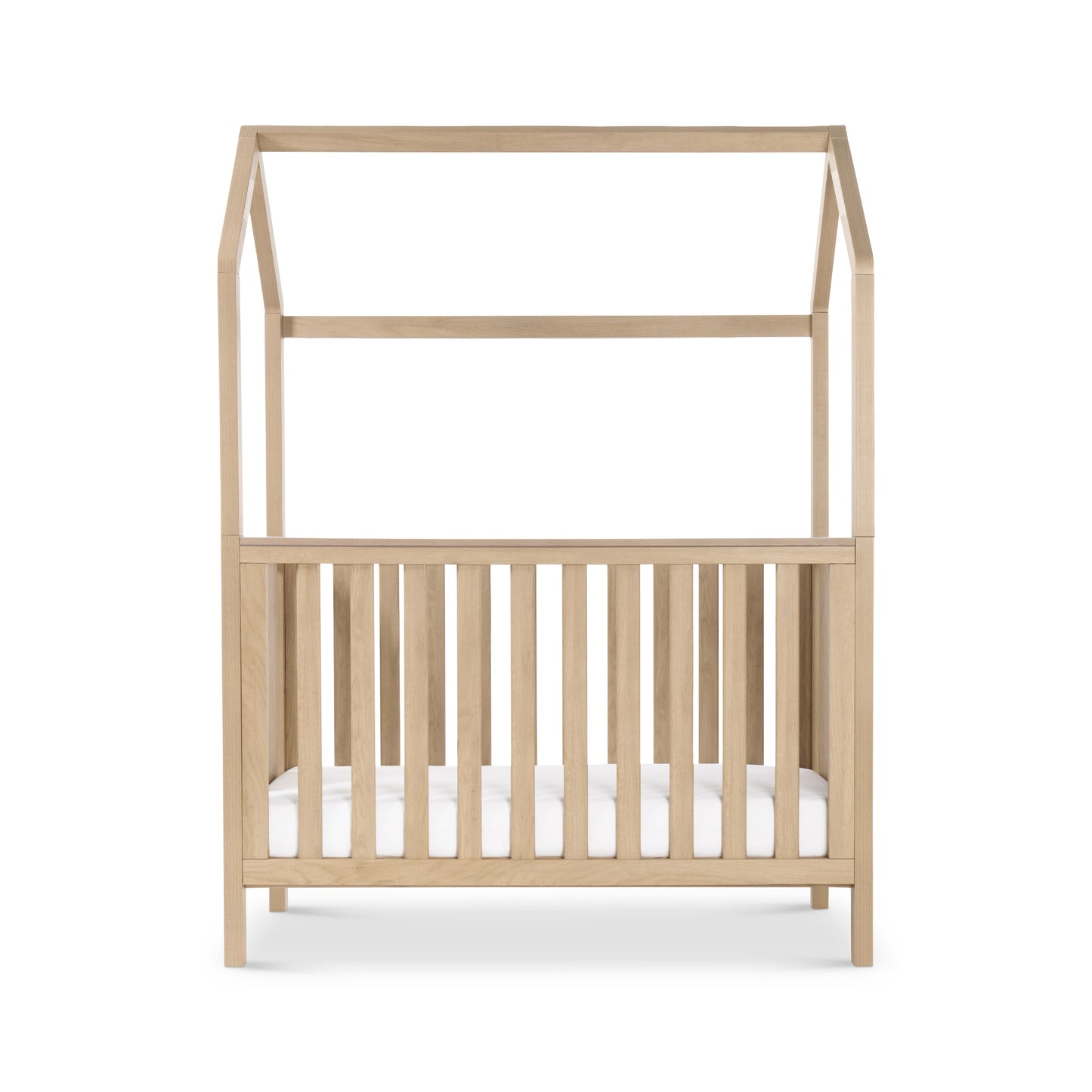 Tutti Bambini Casa 3 in 1 Mini Cot Bed + Roof Accessory Pack + Pocket Spring Mattress - Harvest Oak
