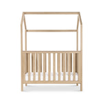 Tutti Bambini Casa 3 in 1 Mini Cot Bed + Roof Accessory Pack + Pocket Spring Mattress - Harvest Oak