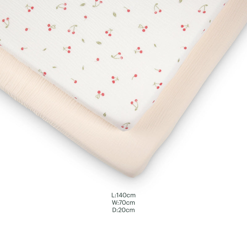 CuddleCo 4 Piece Cot Bed Bedding Set - Ditsy Cherry