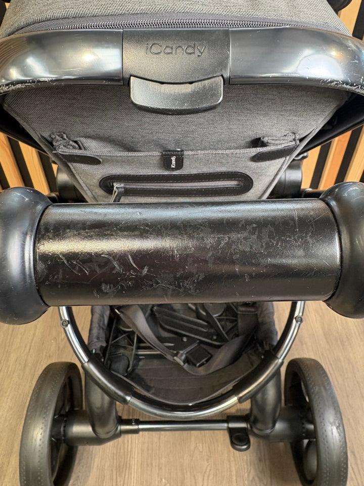 PRE LOVED iCandy Peach 6 Pushchair w/ Cybex Cloud T Car Seat - Grey Twill