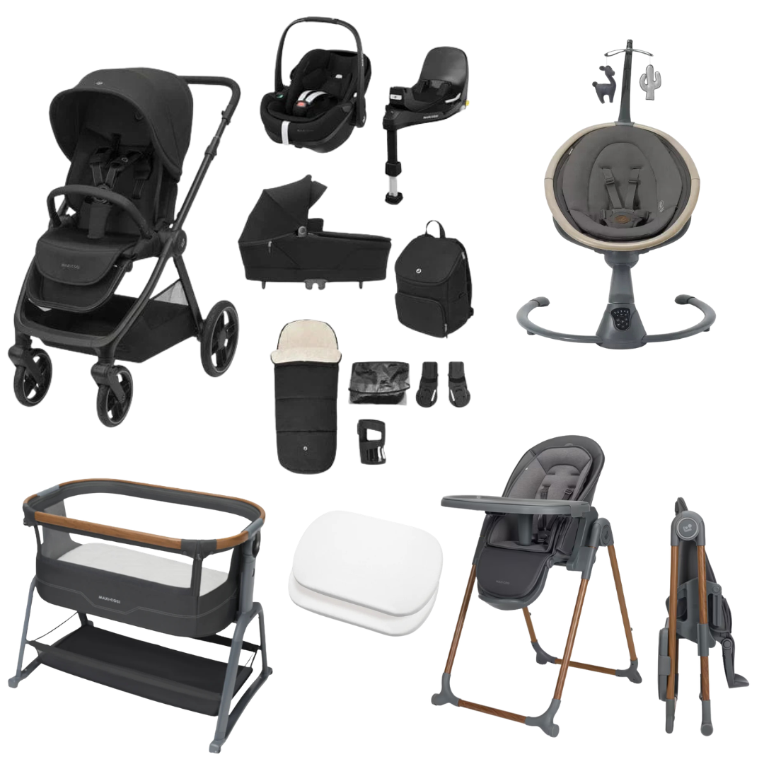 Maxi-Cosi Oxford+ Premium Travel System + Graphite Premium Home Bundle - Twillic Black