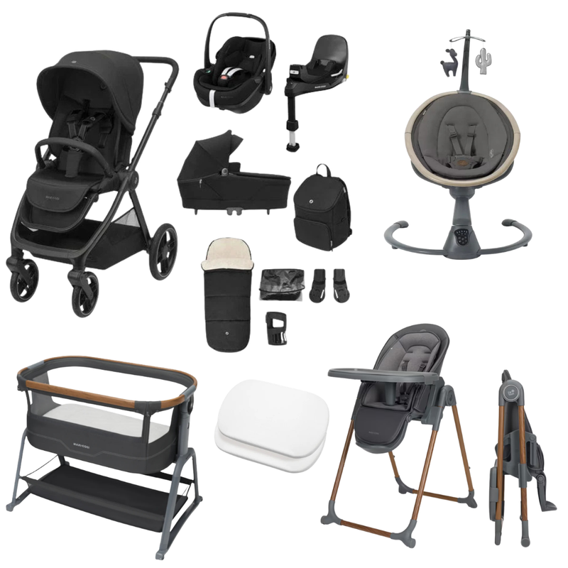 Maxi-Cosi Oxford+ Premium Travel System + Graphite Premium Home Bundle - Twillic Black