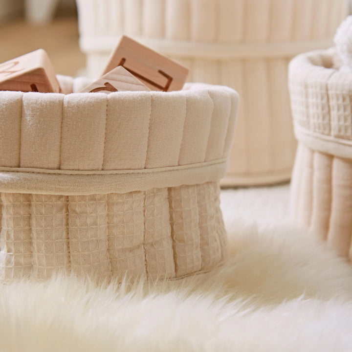 CuddleCo 3 Pack Storage Baskets - Cashmere Waffle