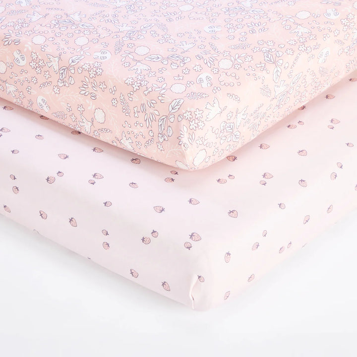 Tutti Bambini Bedside Crib 2 Pack Fitted Sheets - Tiny Tails