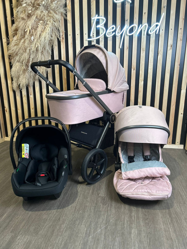 PRE LOVED Venicci Tinum Upline 3in1 Travel System Including Cosmo Car Seat - Misty Rose