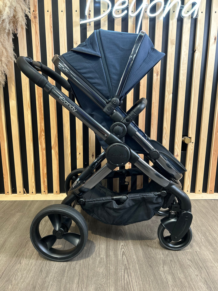 PRE LOVED iCandy Peach 6 Travel System - Navy Check