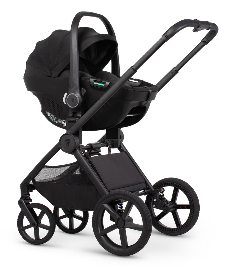 Venicci Upline3 Travel System Inc Tiago Car Seat & 360 Base 16 Piece Ultimate Bundle - Onyx