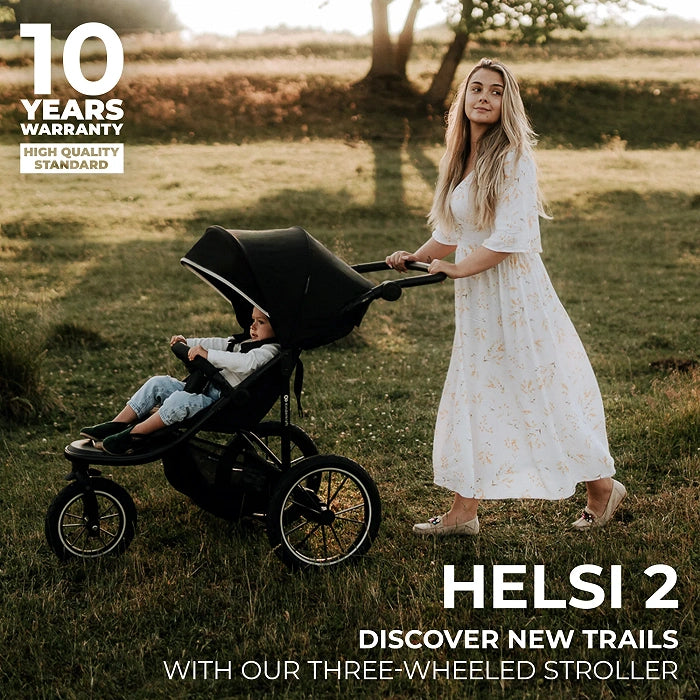 Kinderkraft Helsi2 3-Wheeled All Terrain Pushchair - Black