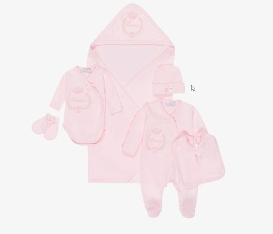 Beau Kid Princess Cotton Babysuit Set - Pink