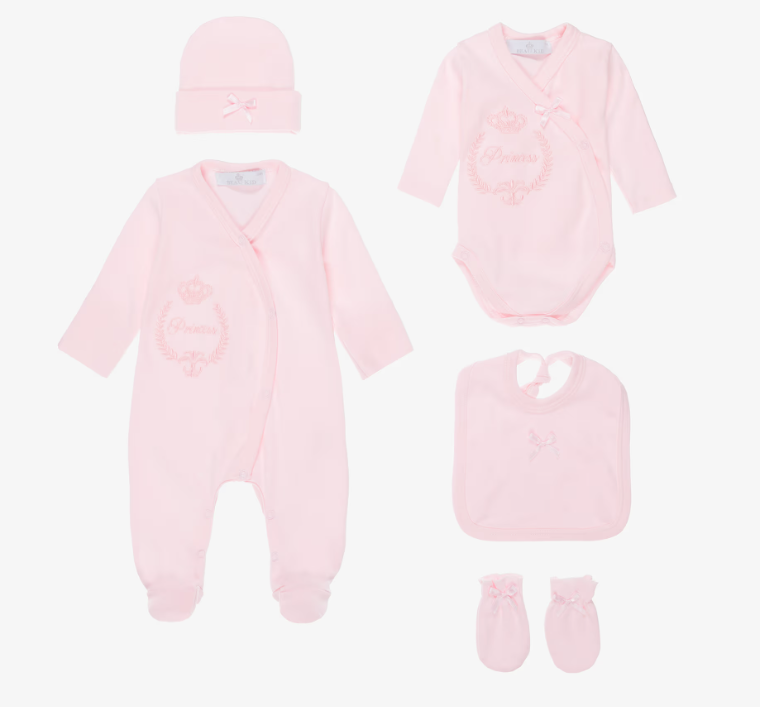 Beau Kid Princess Cotton Babysuit Set - Pink