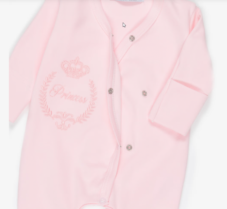 Beau Kid Princess Cotton Babysuit Set - Pink