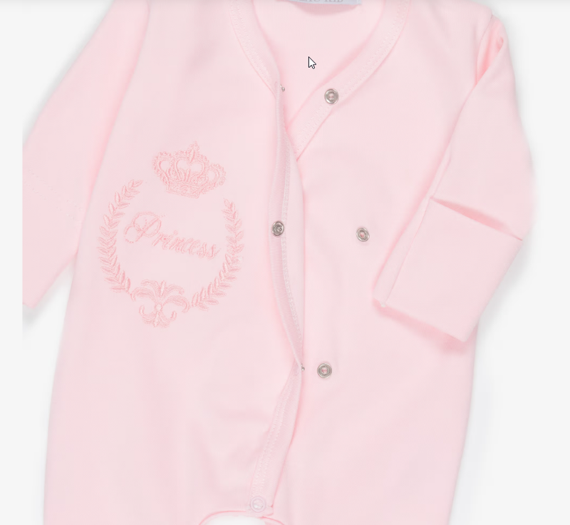 Beau Kid Princess Cotton Babysuit Set - Pink