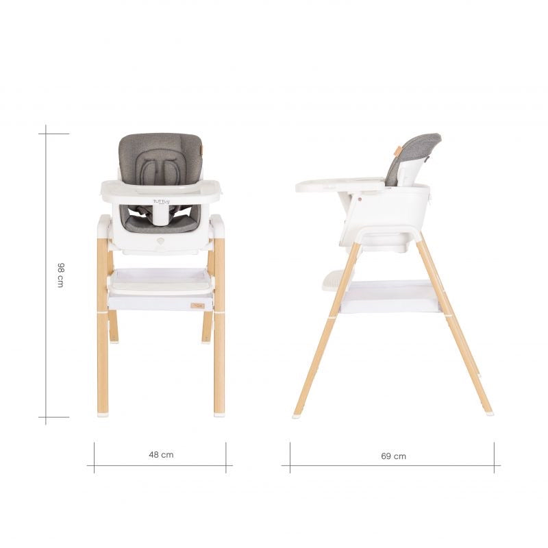 Tutti Bambini 2in1 Nova Highchair/Rocker Bundle - Oak/White