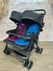PRE LOVED Joie Aire Twin Double Stroller - Rosy/Sea