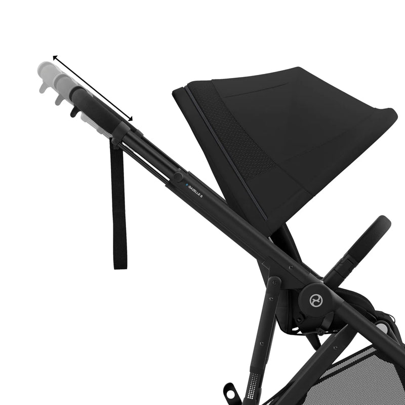 Cybex e-Gazelle S Double Pushchair Bundle Inc Gold Footmuffs - Moon Black