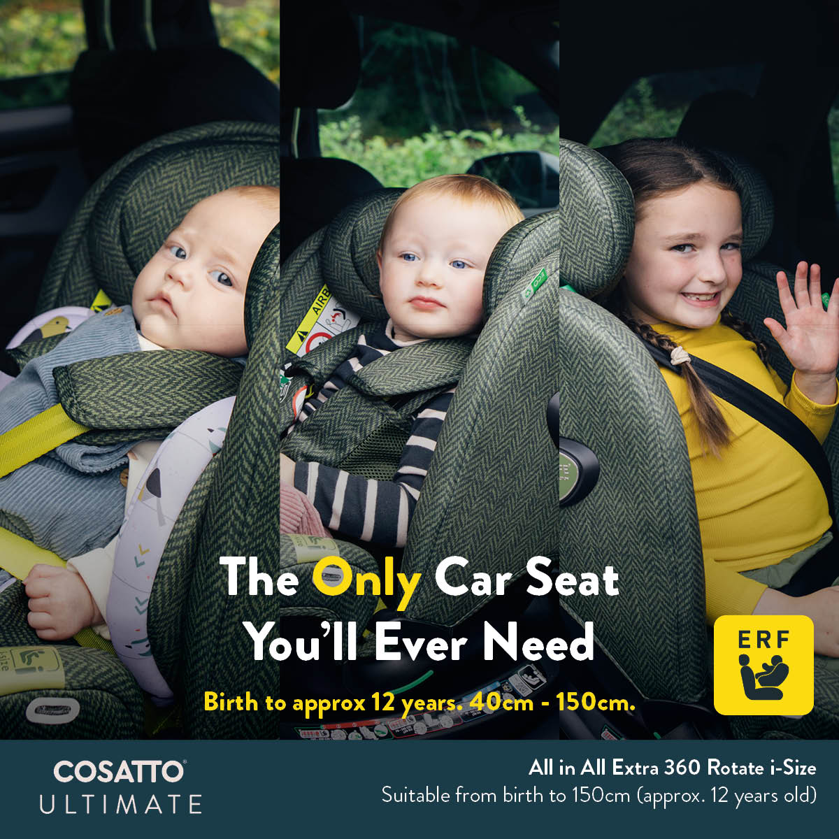 Cosatto All in All Extra i-Size 360 Car Seat - Meadow