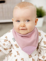 Cheeky Chompers Neckerchew Teething Dribble Bib - Dusty Pink