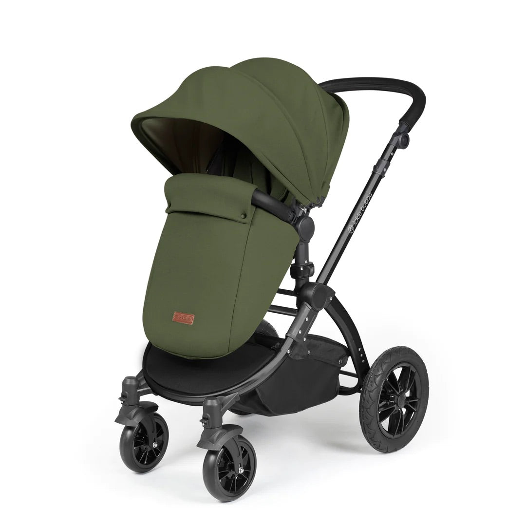 Ickle Bubba Stomp Luxe All in One Premium Travel System with ISOFIX Base - Woodland Black/Black