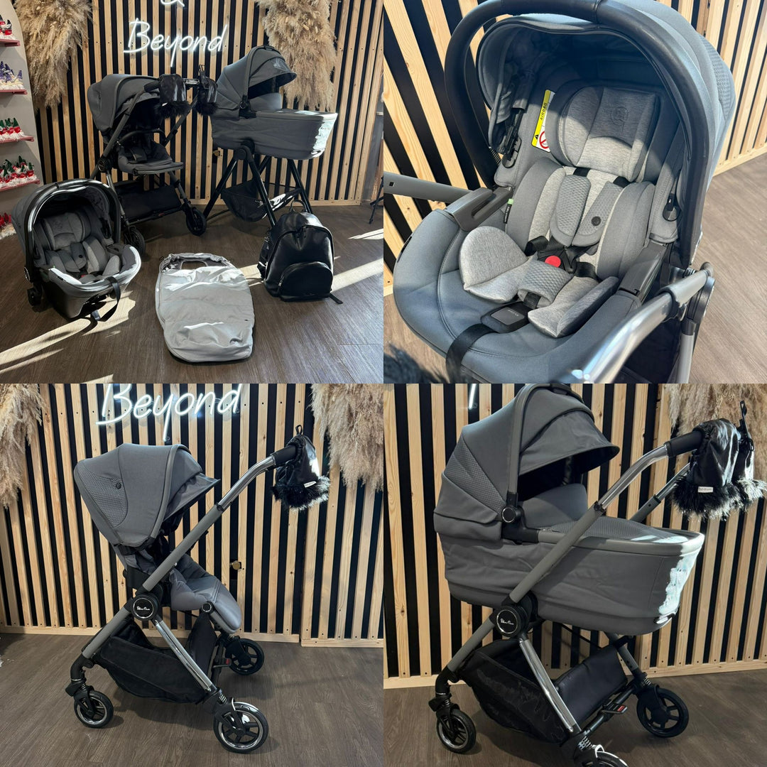 PRE LOVED Silver Cross Dune With First Bed Folding Carrycot & Accessories - Glacier