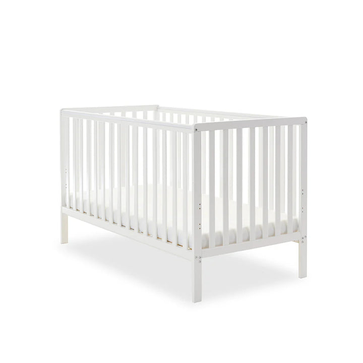 Obaby Bantam Cot Bed + Fibre Mattress - White