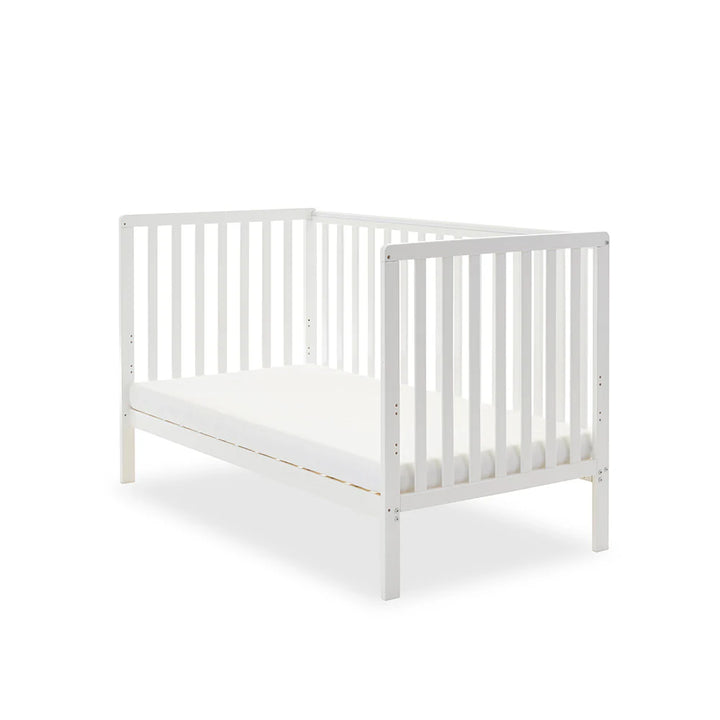 Obaby Bantam Cot Bed + Fibre Mattress - White