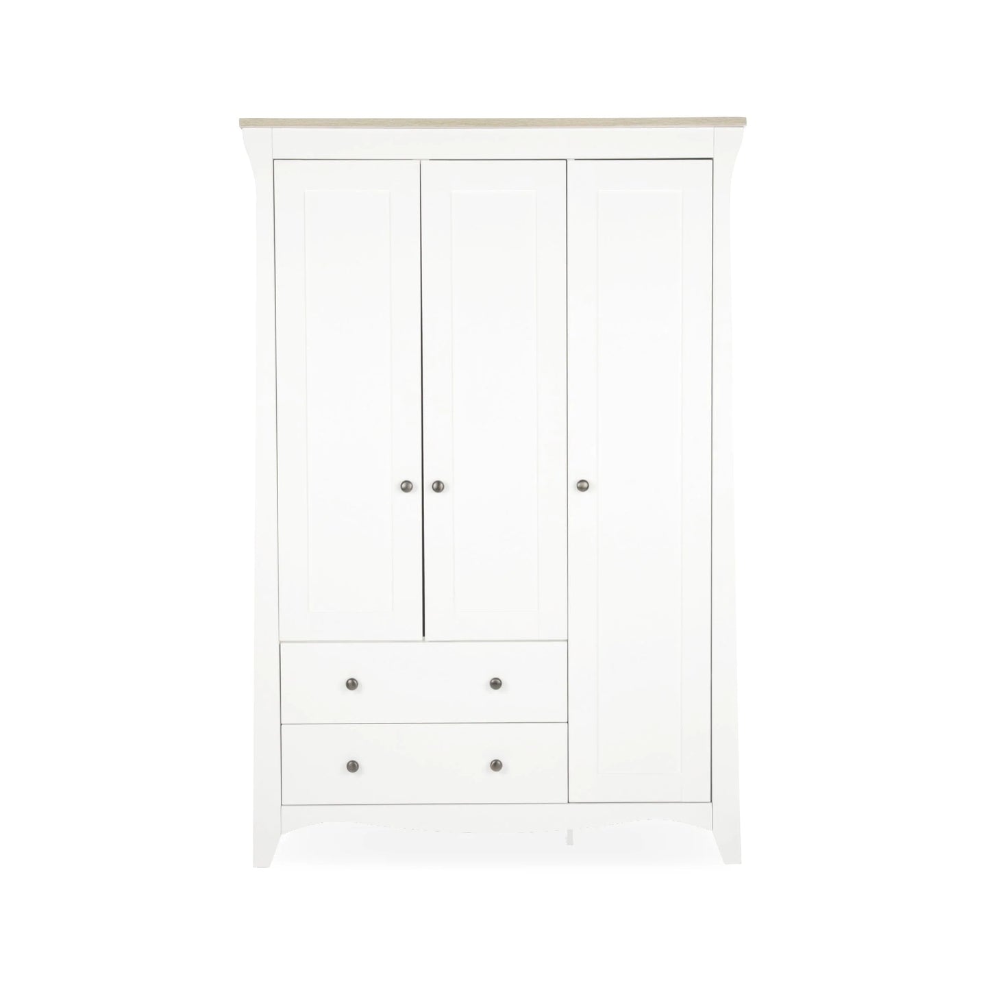 CuddleCo Clara 3 Door Triple Wardrobe - White & Ash