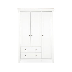 CuddleCo Clara 3 Door Triple Wardrobe - White & Ash