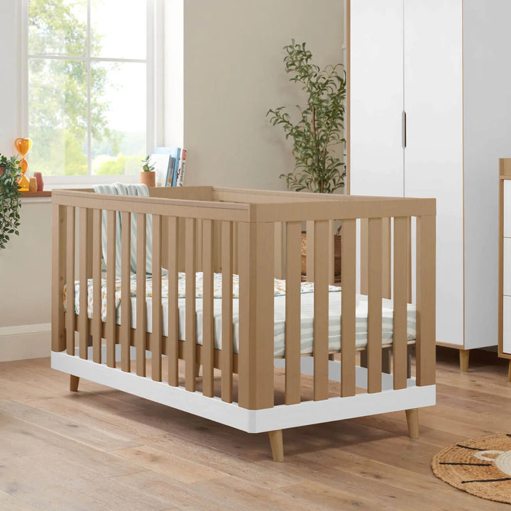 Tutti Bambini Hygge Cot Bed - White/Light Oak