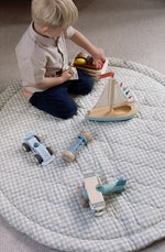 Ralphie Bear Quilted Playmat - Green Gingham