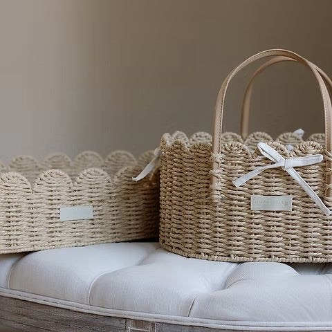 Ralphie Bear Scallop Edge Nappy Caddy Basket