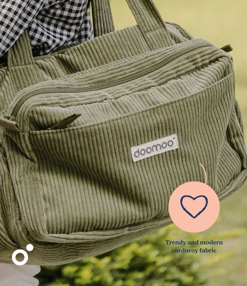 Doomoo Corduroy Soft Changing Bag - Khaki